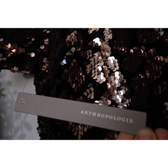 New RO & DE Anthropologie Andi Sequined Tee Dress Size Small - Picture 6 of 7